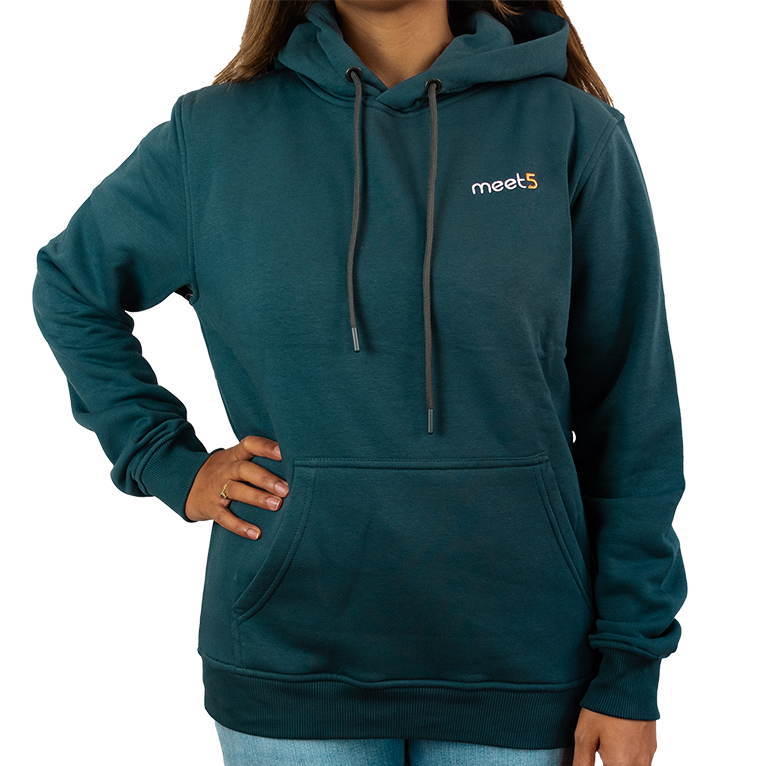 Hoodie, petrol blue – Meet5 Fanshop